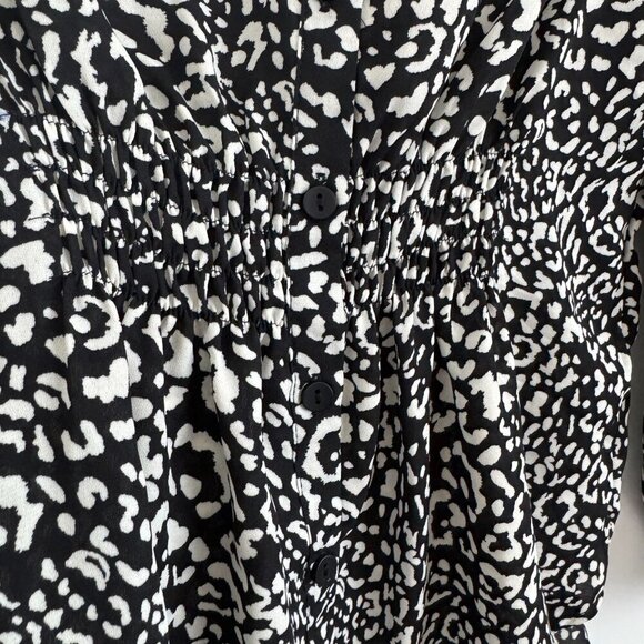 Fortune+Ivy Women Leopard Print Long Sleeve Button-Up Blouse Size S - Picture 6 of 8